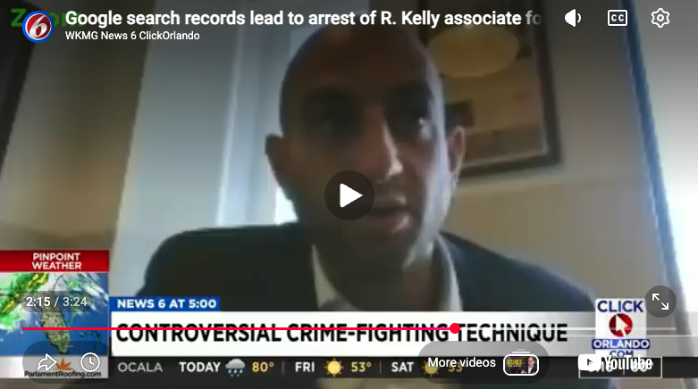 Todd Spodek on television discussing the R. Kelly witness-intimidation matter
