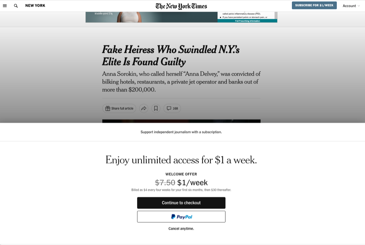 New York Times coverage of the Anna Sorokin verdict