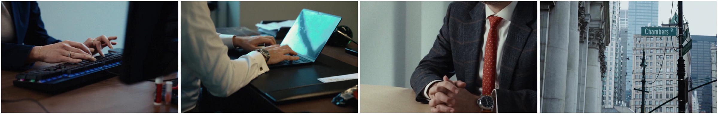 Firm details - keyboard, docket laptop, watch, Chambers Street